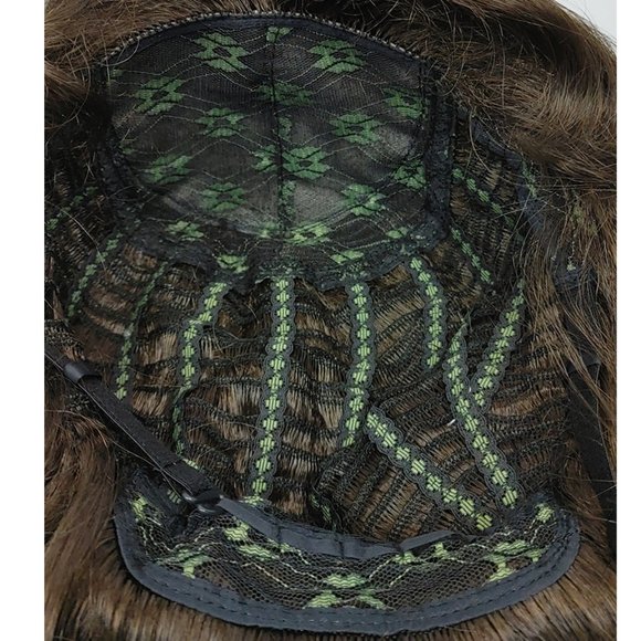 Brown long curly bangs wig